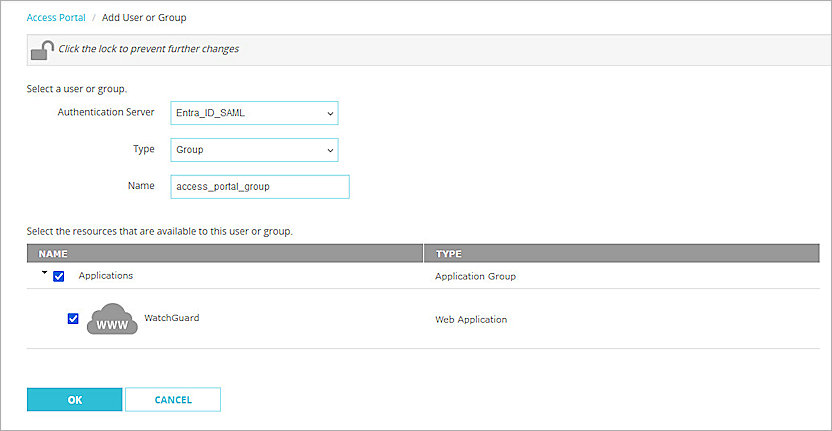 Screenshot of Firebox, Firebox Access Portal config 7